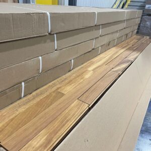 Exotic Hardwood - Golden Teak - Orelha De Macaco - 2 1/4 Inch x 3/4 - Select - Prefinished - Made In Brazil